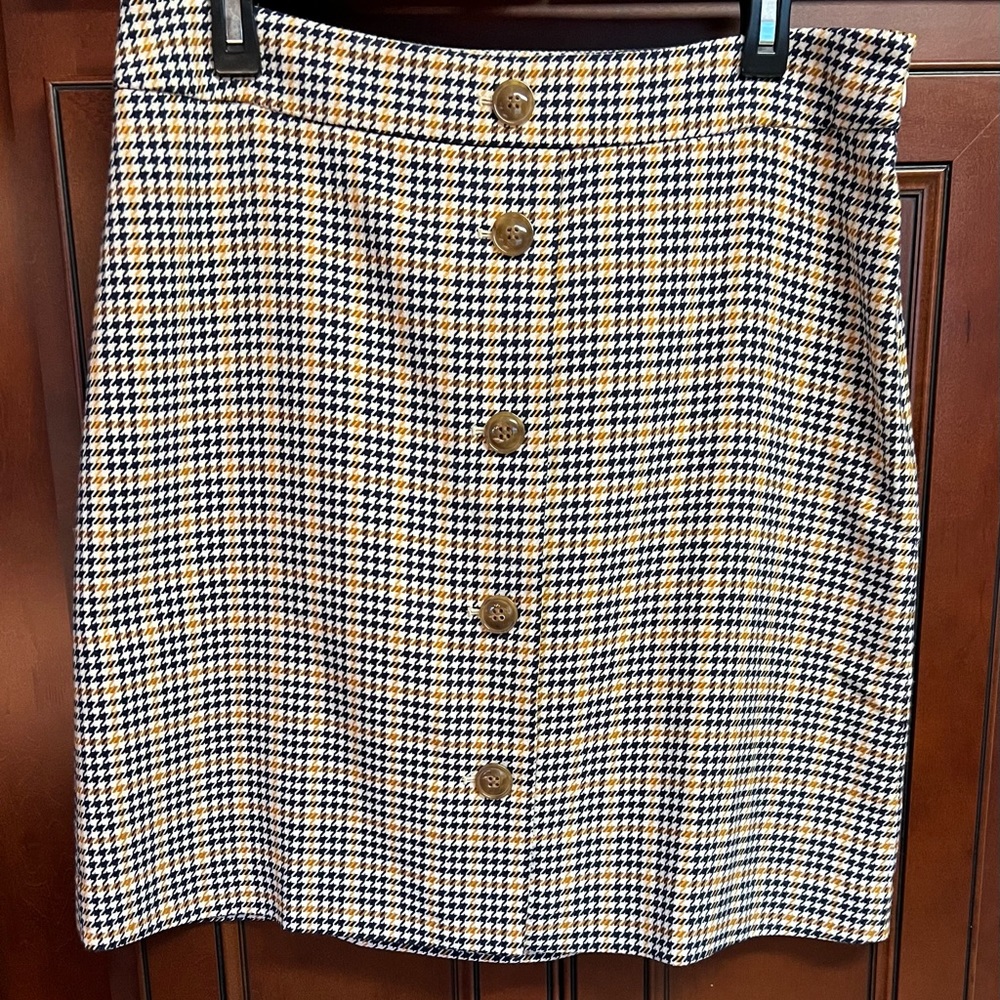 Plaid Skirt with Buttons